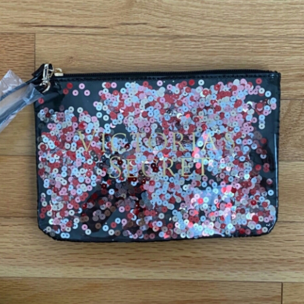 💋 Victoria’s Secret Striped Sequin Tote Bag L NEW! * - Picture 4 of 9